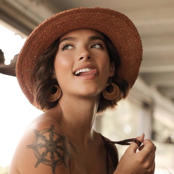 Juniper Raffia Boater Chain Detail Sun Hat - Picture 3 of 8